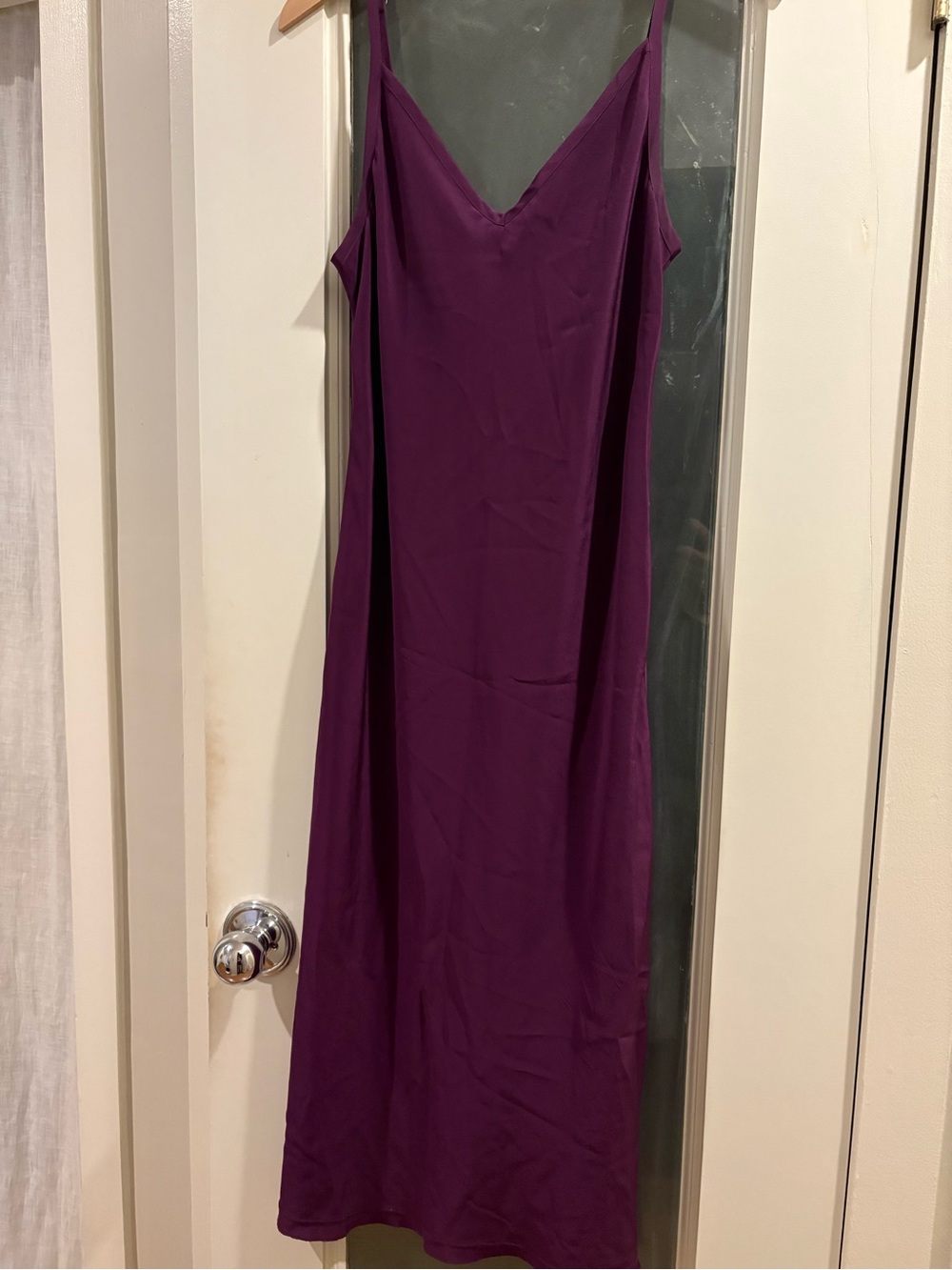 Malia Mills Silk Slip Dress in Deep Plum, Size M